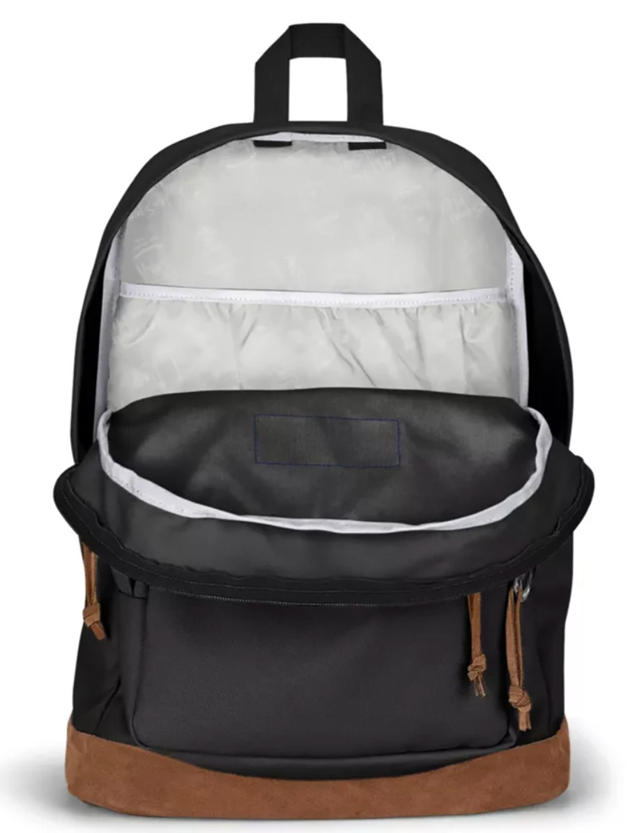 New JanSport Right Pack Backpack Black Suede Bottom School Laptop Bag One Size