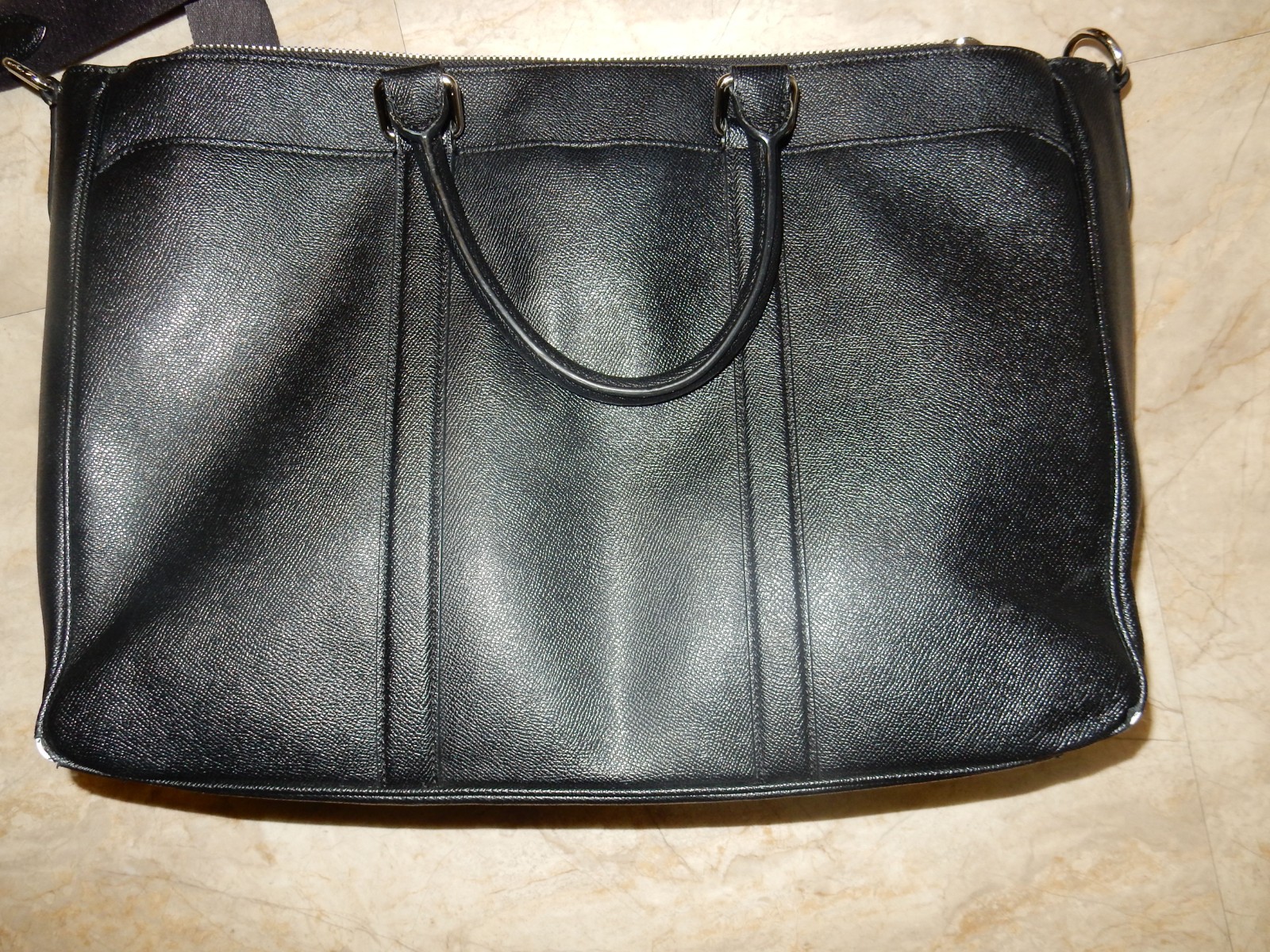 Coach F59141 Perry Metropolitan Briefcase Black Razor Crossgrain Leather Bag