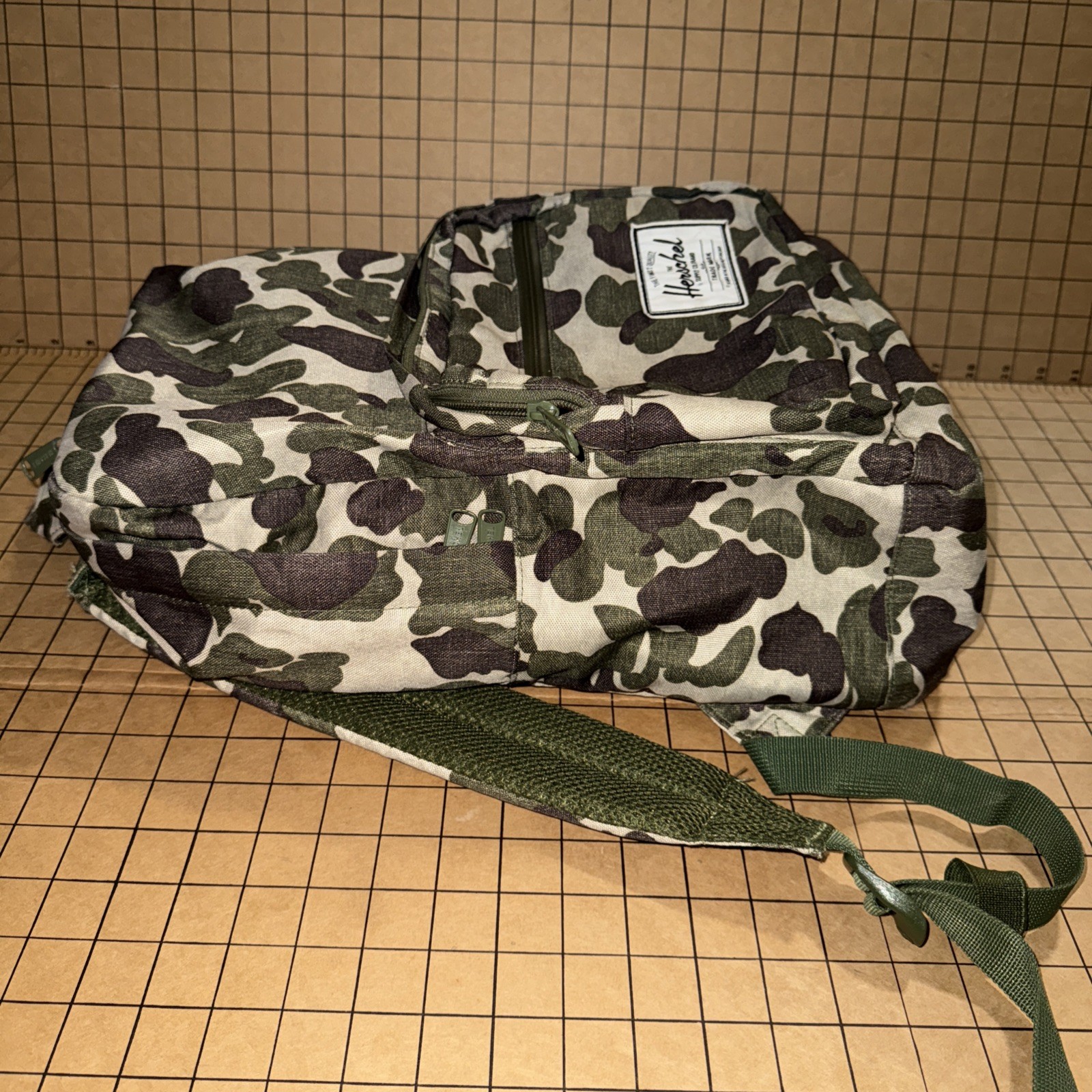 Herschel Supply Co Camo Backpack 15” Canvas Army Green School Laptop Utility Bag