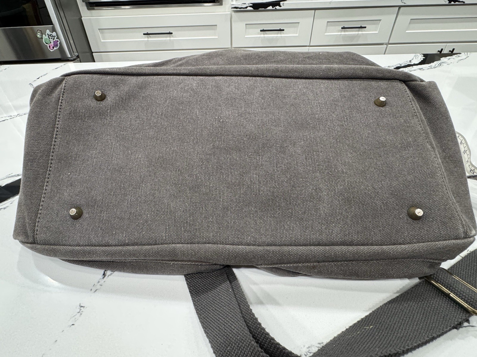 Muchuan Canvas Messenger Duffel Bag Gray Travel Tote w/ Pockets 24x14x7