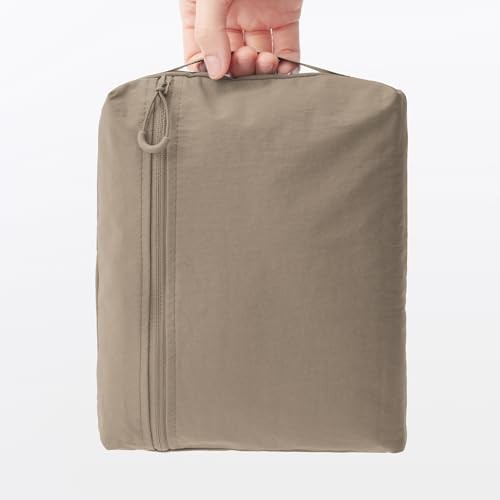 MUJI Recycled Nylon Foldable Boston Bag Travel Luggage Tote Beige from JP