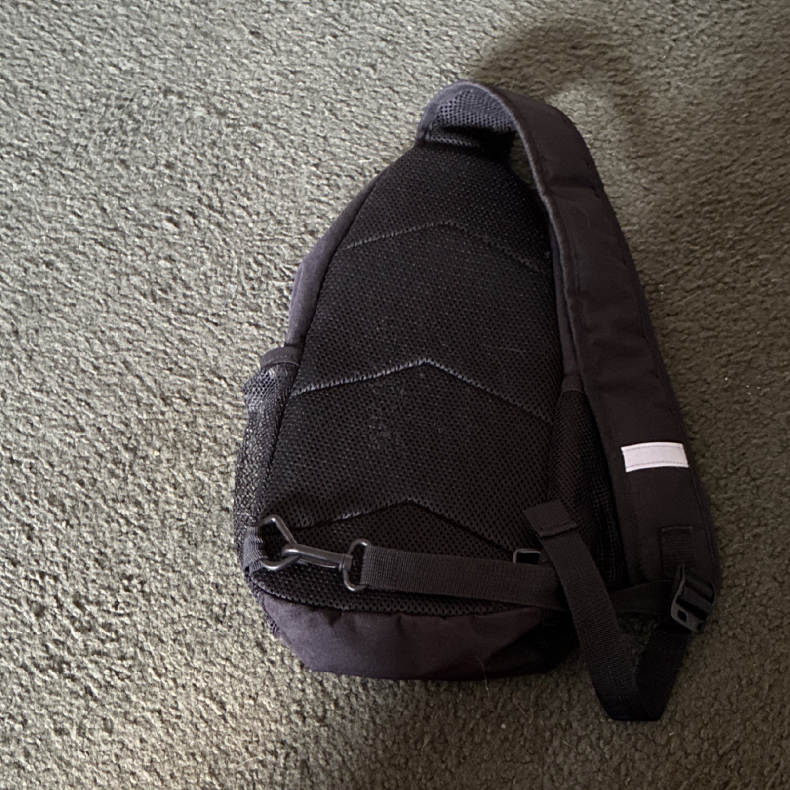 Black Crossbody Sling Bag Adjustable Strap Lightweight Lined for Men