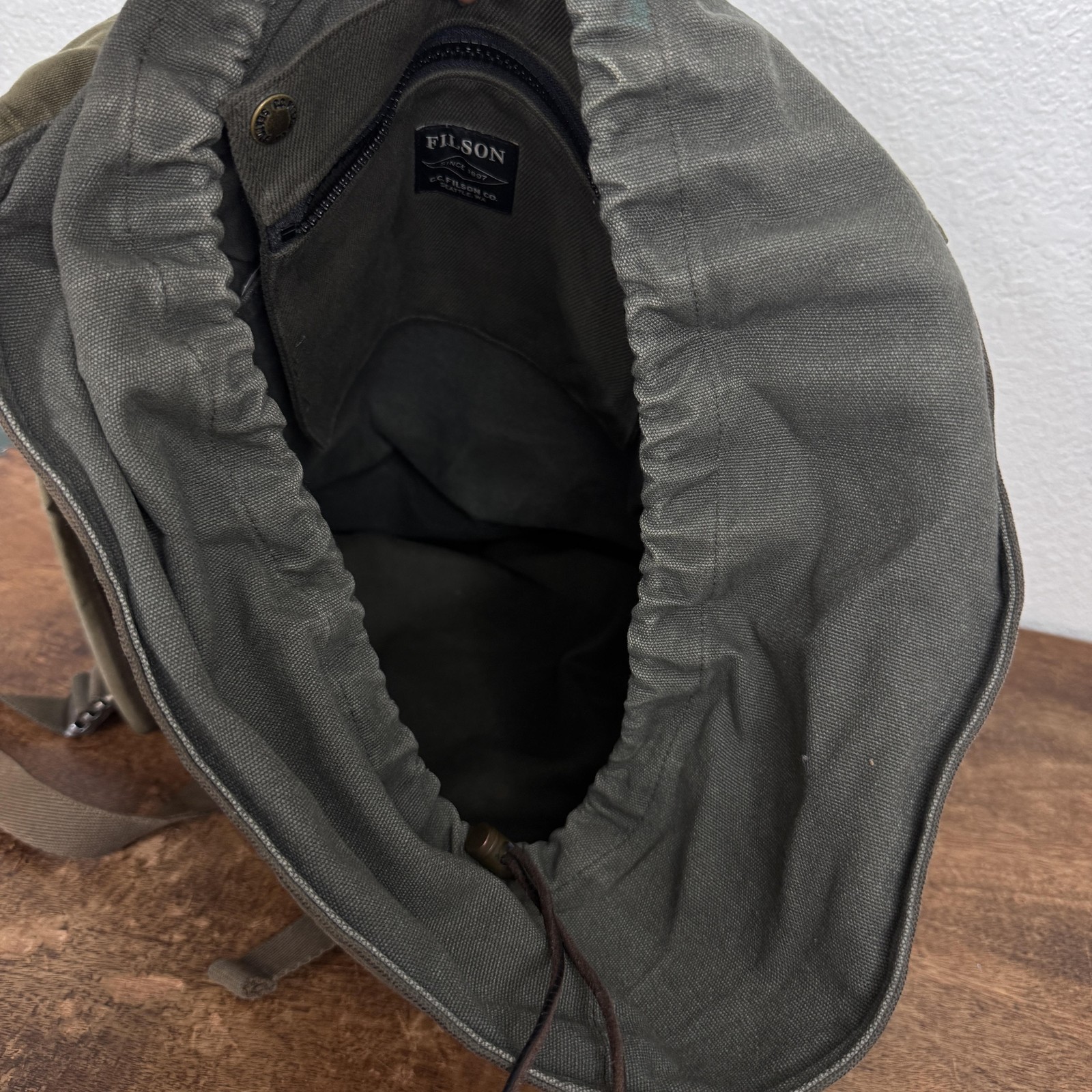 Vintage Filson Ranger Rucksack Backpack Otter Green Canvas CC Filson Workwear