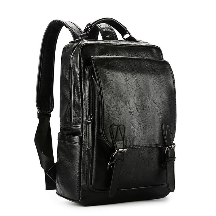 Men’s Leather Shoulder Backpack Travel College Laptop Bag Daypack Sport Bookbags