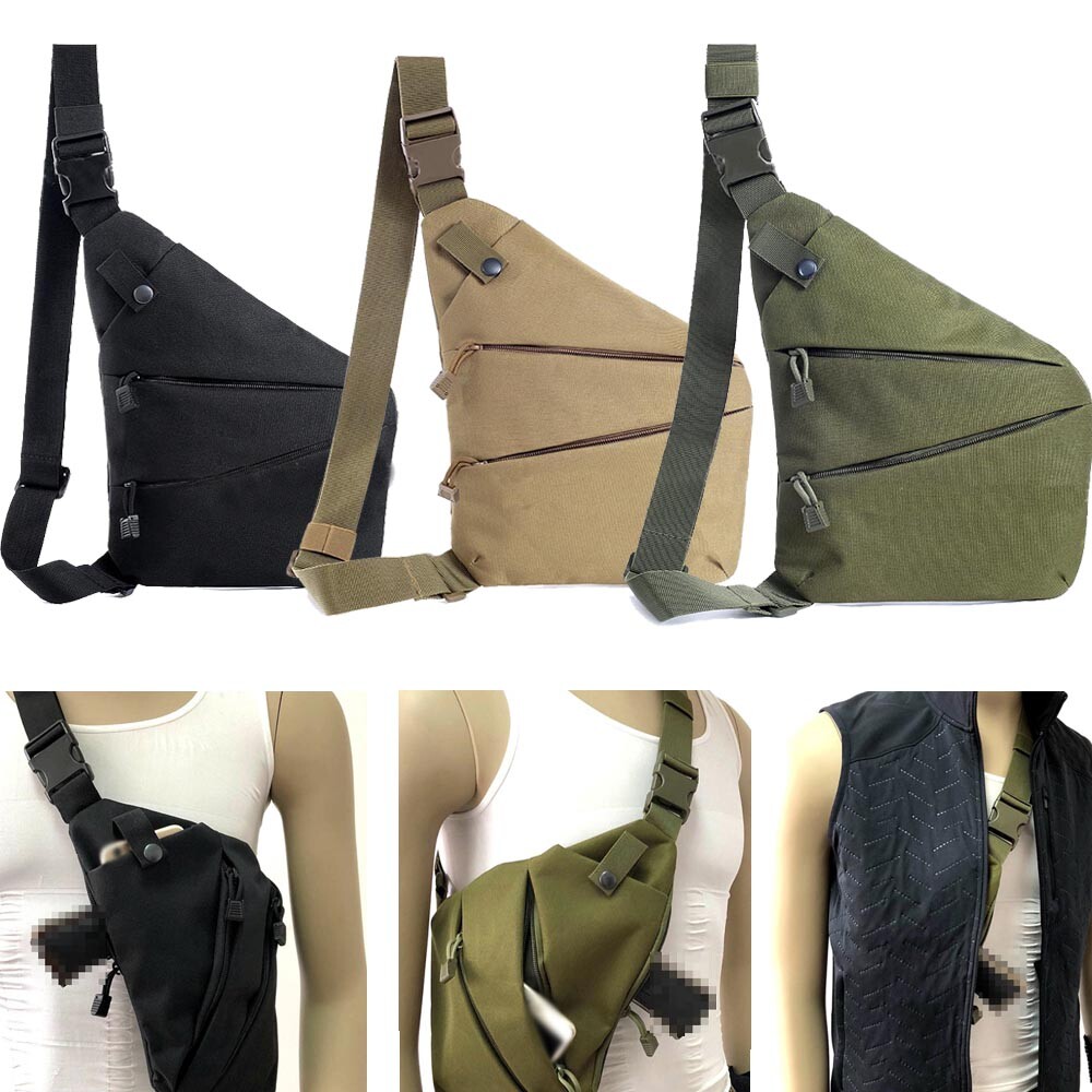 Tactical Gun Storage Bag Holster Men’s Left Right Nylon Shoulder Gun Pistol Bag
