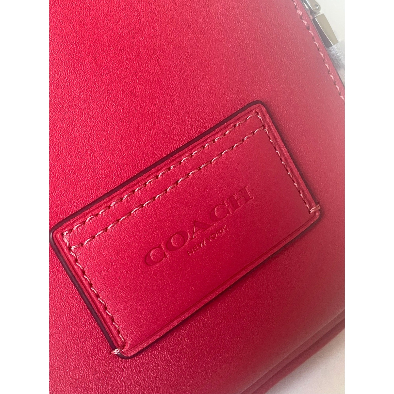 Coach Racer Sling Pack CU252 True Red Calf Leather Small Crossbody Silver