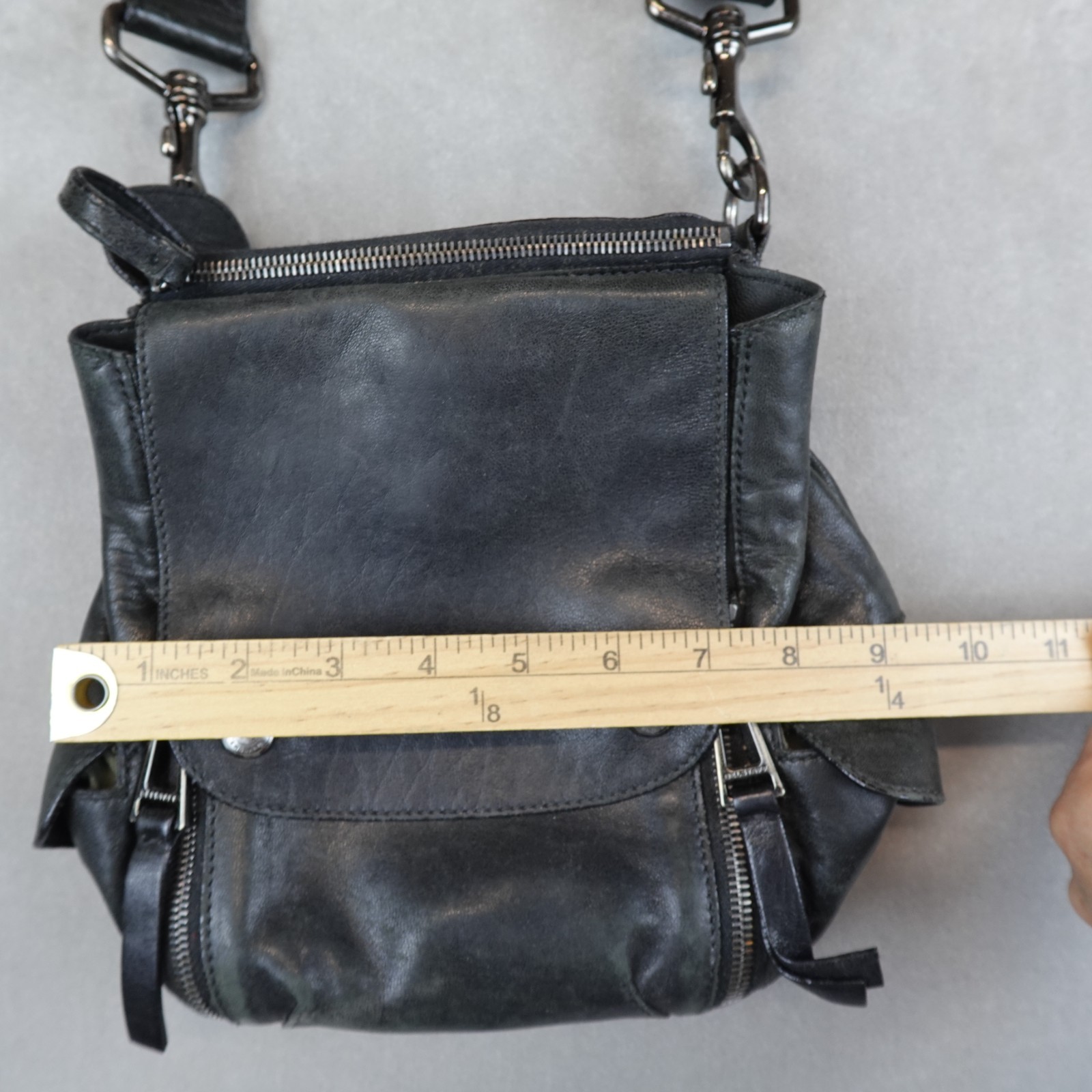 Belstaff Leather Messenger Shoulder Bag Black Utility Crossbody Malenotti