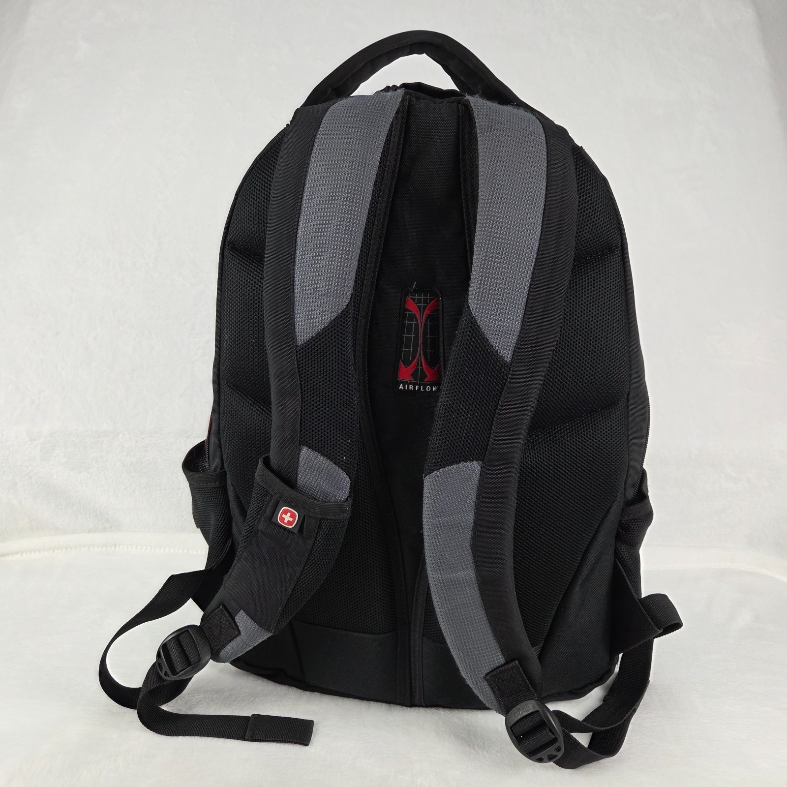 Swiss Gear Backpack Black Gray Red Laptop Travel Airflow Great Condition