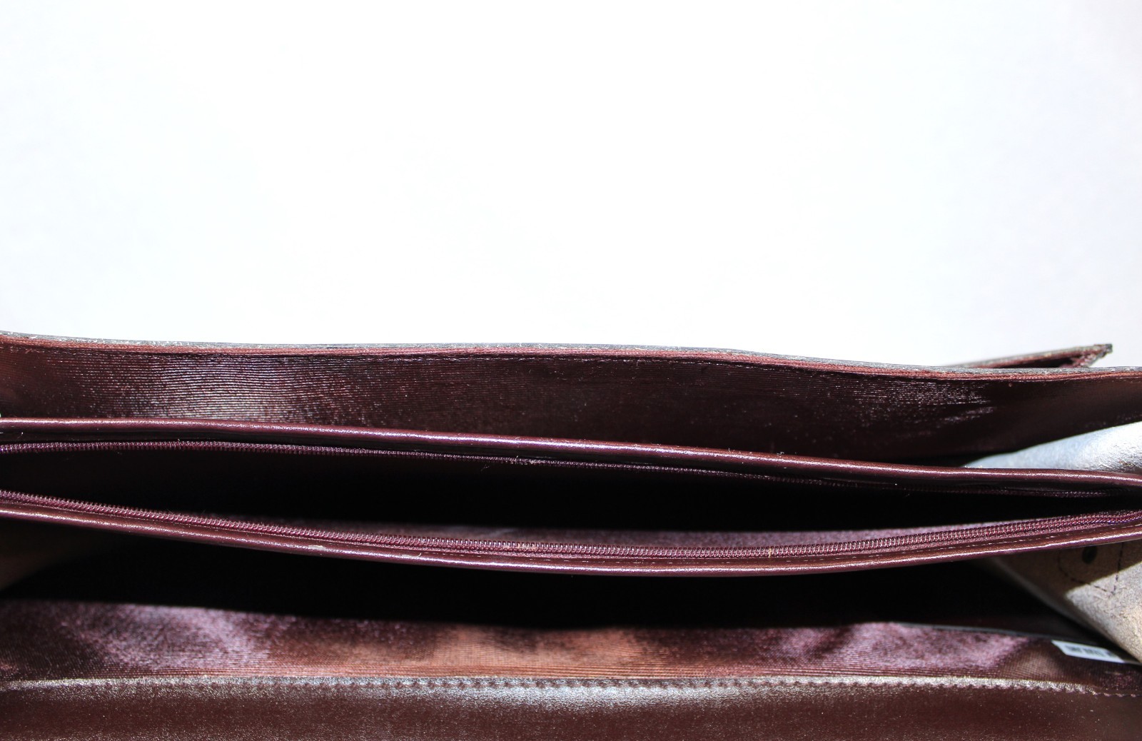 Vintage Leather Attache Briefcase Burgundy Folio Laptop Locking Bag 90s