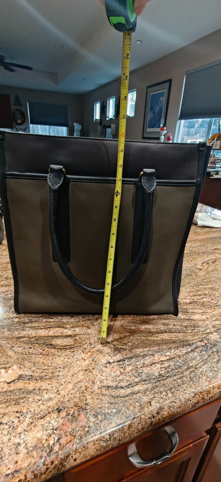 Coach Genuine Leather Tote Style 70725 Olive Black Structured Bag