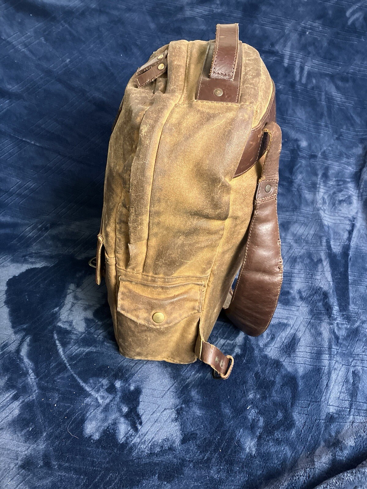 Mission Mercantile Backpack Waxed Canvas Leather Large Laptop Day Bag ISSUES