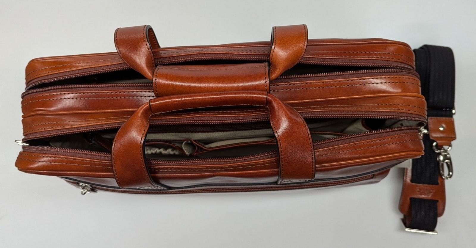 Bosca Old Leather Cognac Stringer Bag #817-32