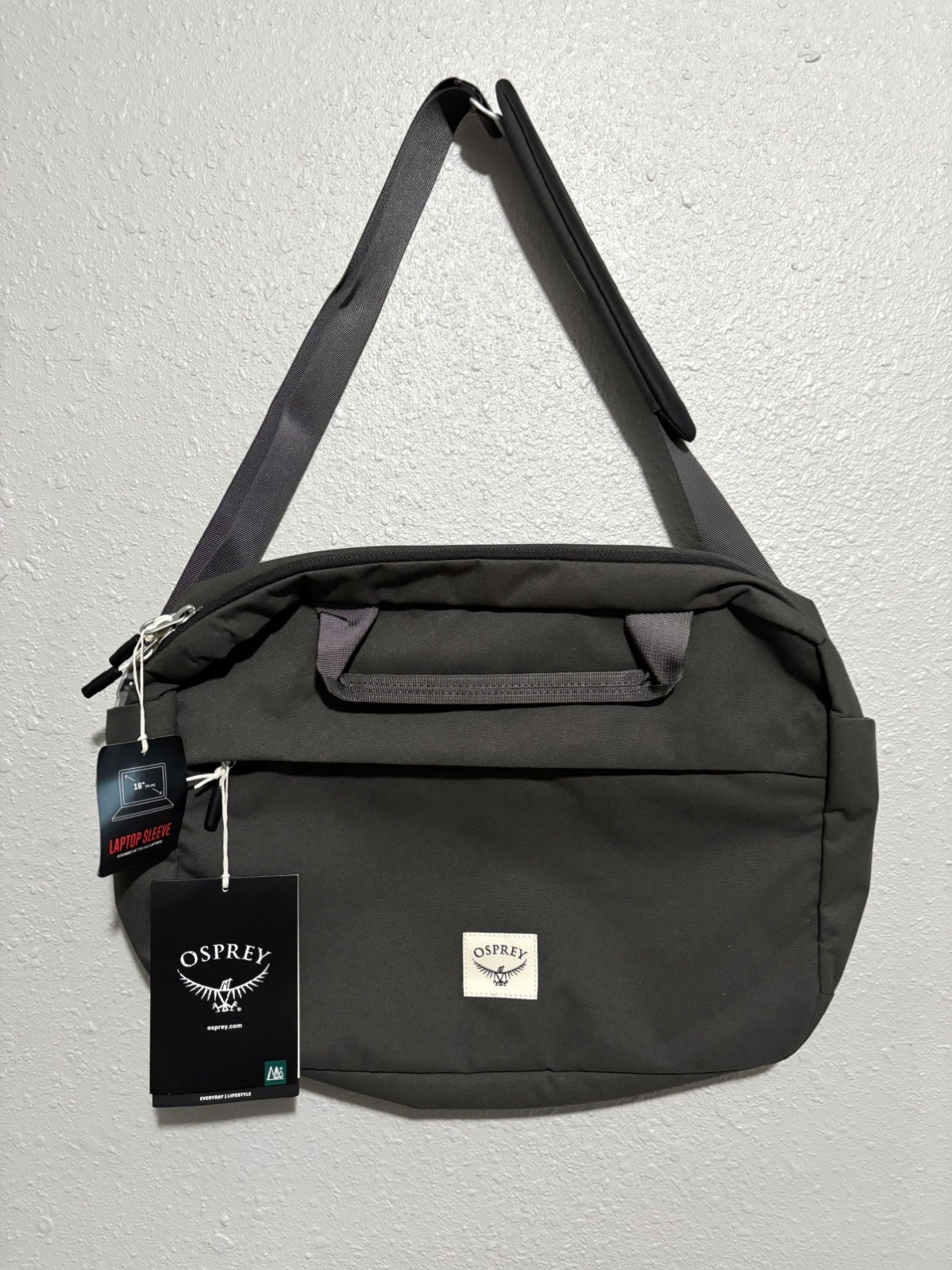 Osprey Arcane Brief Pack Messenger Bag Laptop Bag Stonewash Black 20L NEW