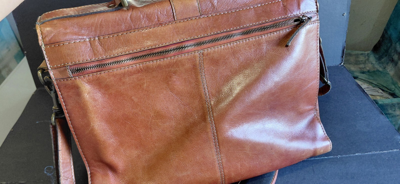 distressed heritage classic vintage executive tan leather briefcase mesenger Bag