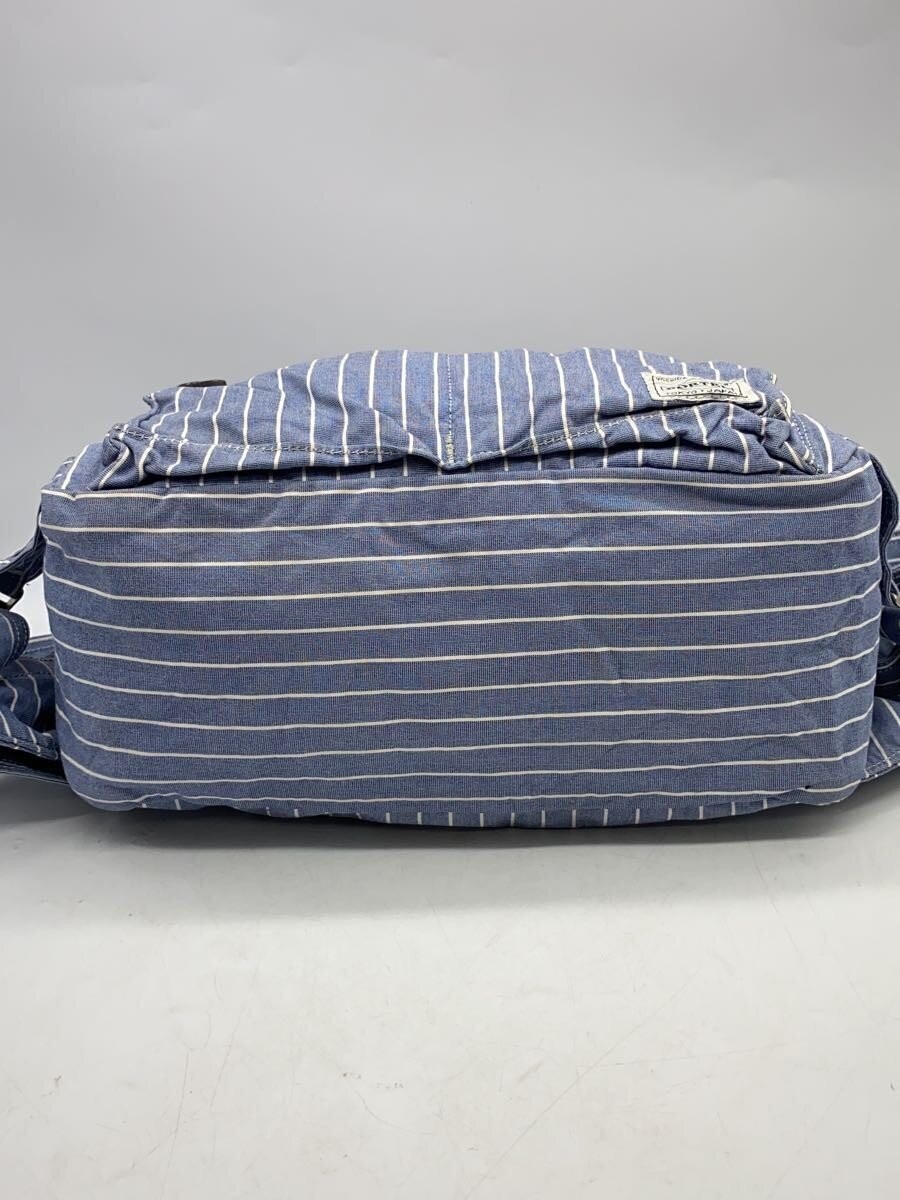 Authentic PORTER Cotton Shoulder Bag Blue 12.5cm Depth, 16cm Height, 27cm Width