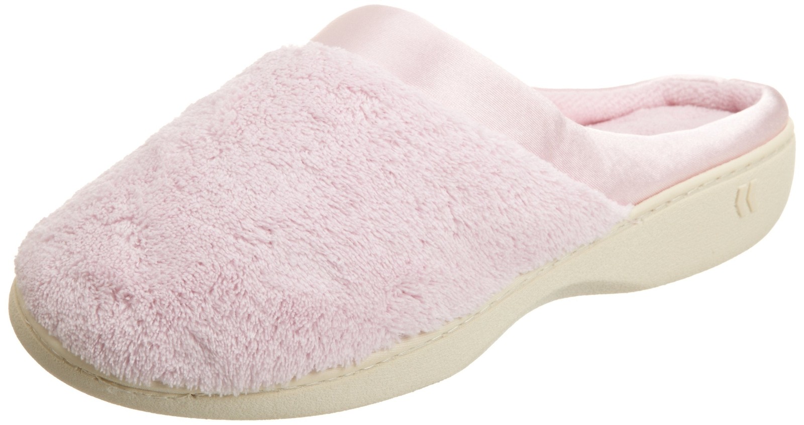 Isotoner Women’s Microterry PillowStep Satin Cuff Slippers Peony 5 5 6 U1