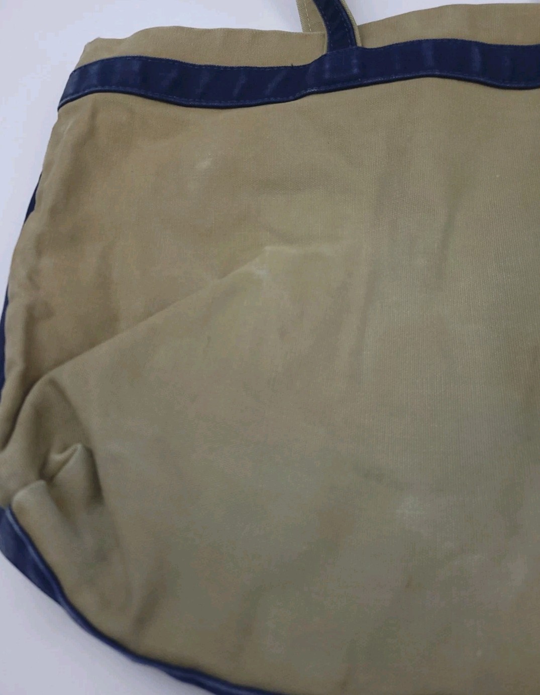 Vintage 90s Dun Mor Designs Duck Embroidered Heavy Canvas Tote Bag USA Navy Tan