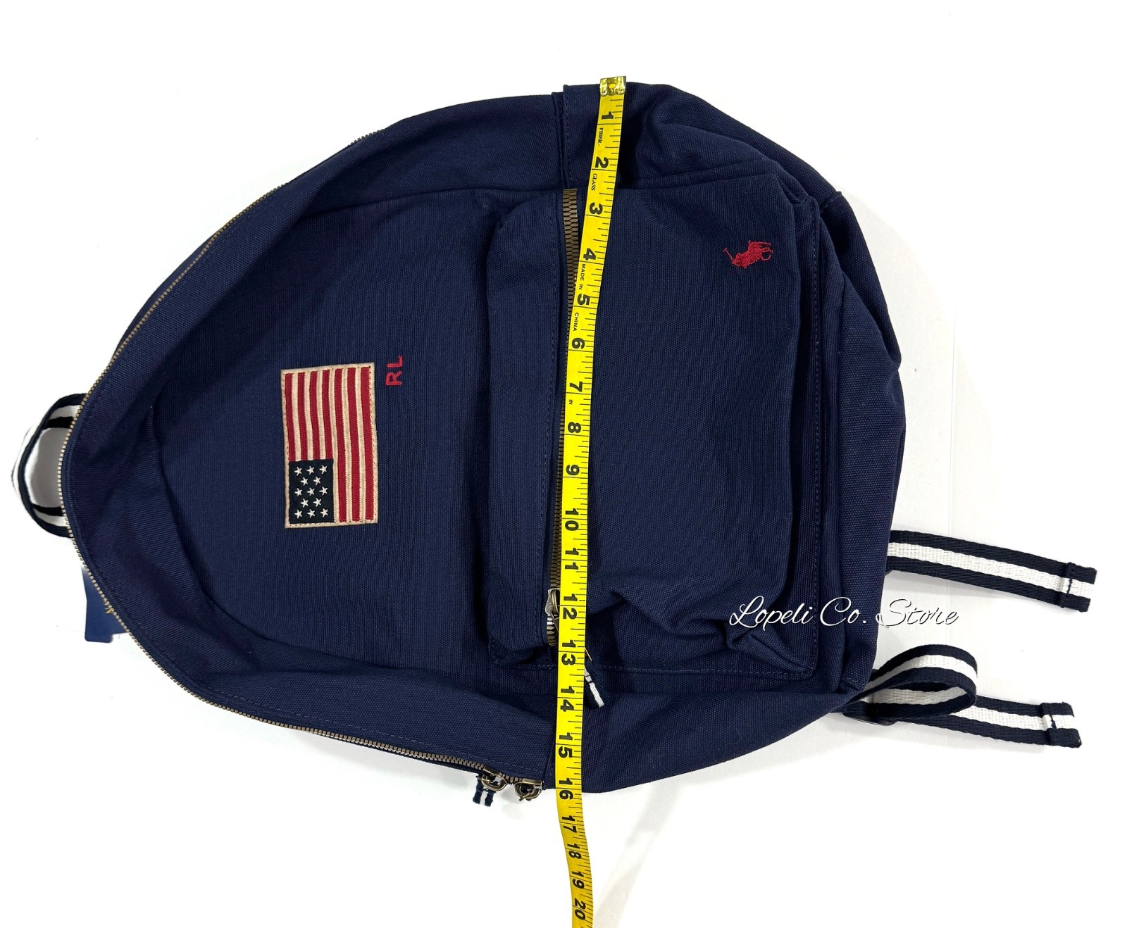 Polo Ralph Lauren USA Flag Backpack Newport Navy Nylon Adult Size