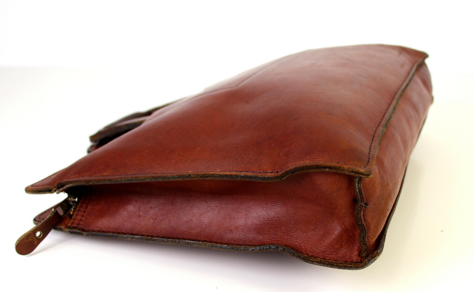 VTG Schlesinger BROWN GENUINE LEATHER LAPTOP HIDING TOP HANDLES PAPER ORGANIZER