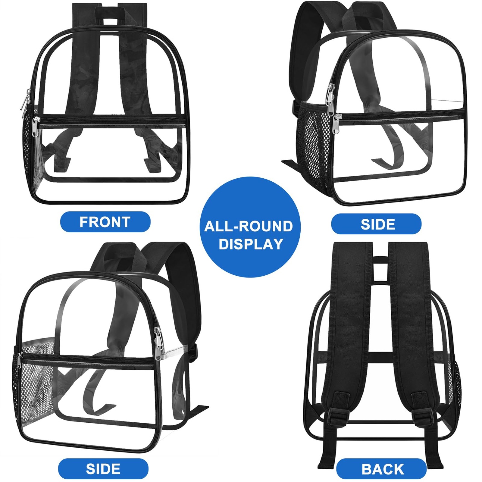 Clear Backpack Stadium Approved, Clear Bag 12 x 6 x 11 in, Small Transparent …