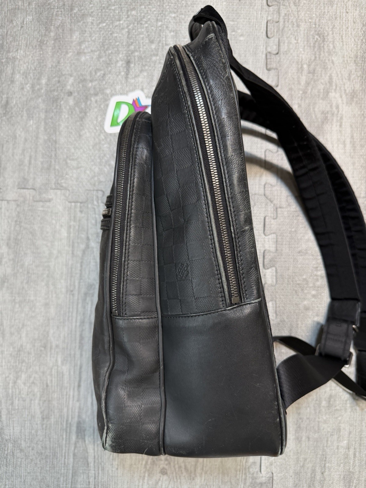 Louis Vuitton Michael NM Backpack Damier Infini Leather, Black, Worn