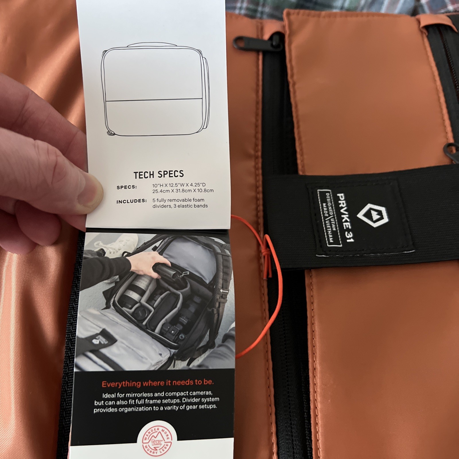 WANDRD PRVKE 31L V4 Essential plus Camera Backpack Sedona Orange ($360 Msrp)