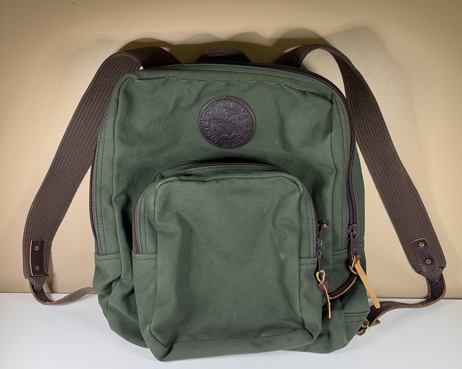 DULUTH PACK Large Standard BACKPACK Green w/ Brown Leather
