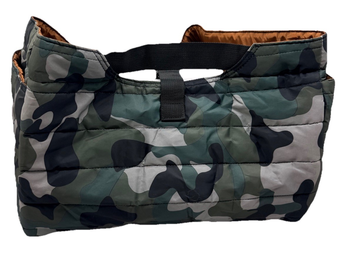 Quilted Puffer Reversible Camo / Green Bag (Uline) 12″ x 16″ Duffle