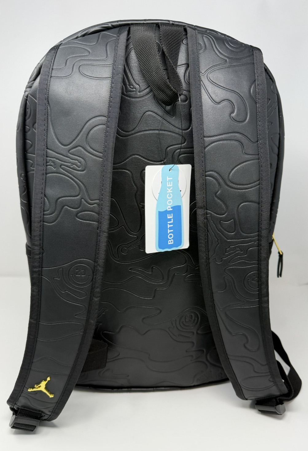 Jordan Topographic Borough Backpack Leather Black Metal Jumpman MA9005-K5X NWT