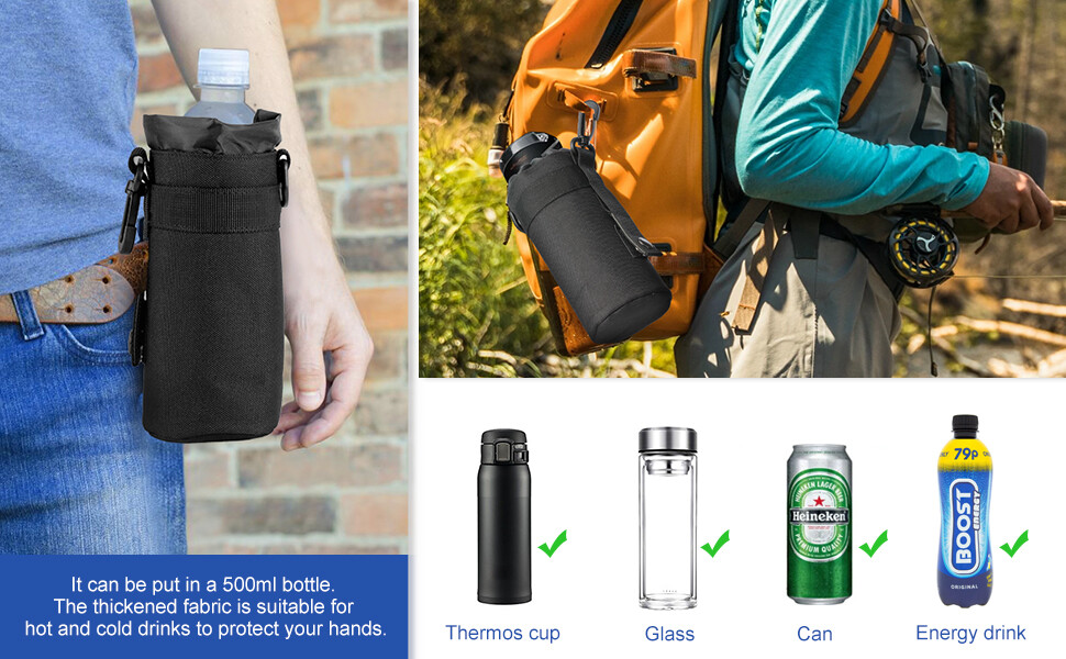 Tactical Molle Water Bottle Pouch Outdoor Hunting Camping Bags for Backpack Belt