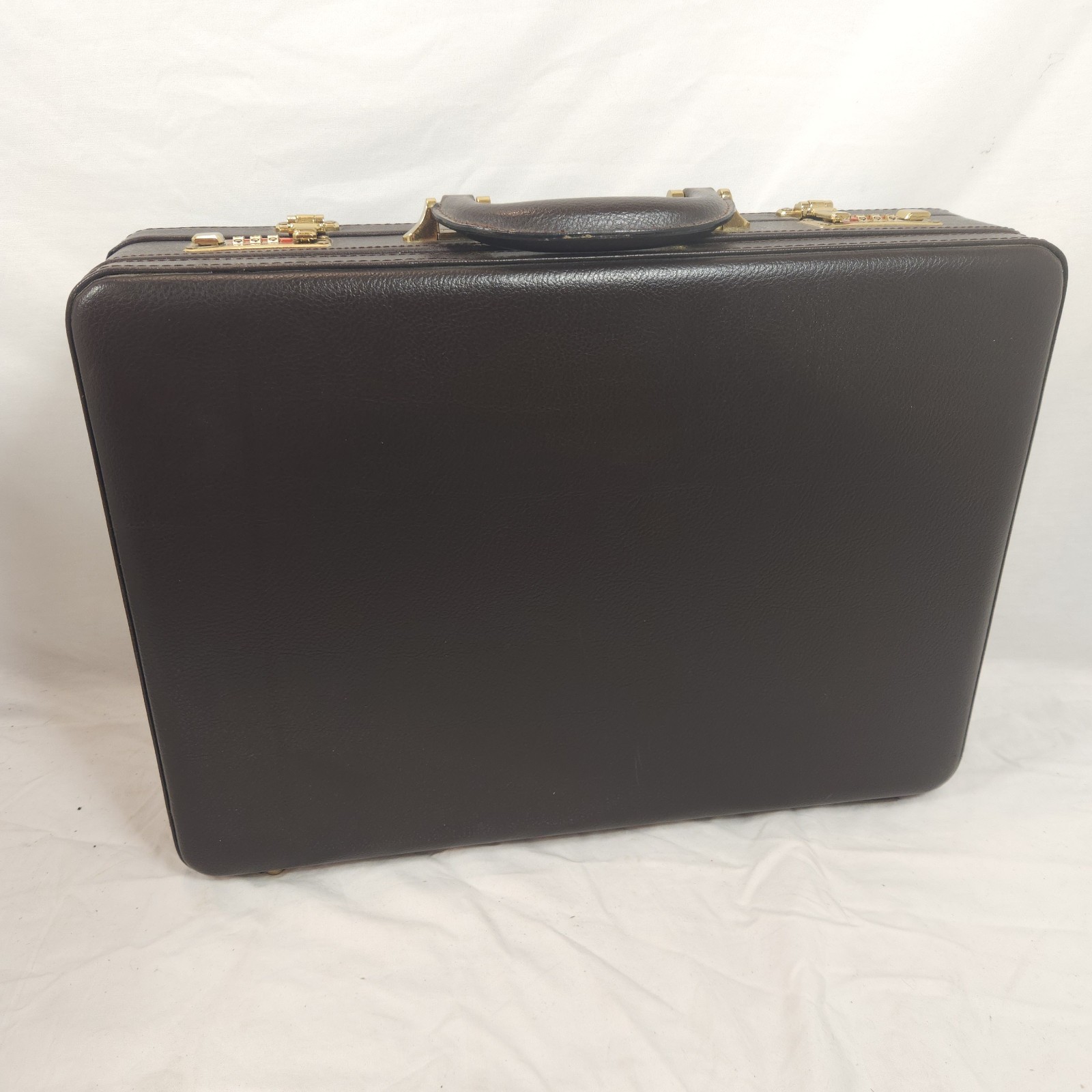 American Tourister Brown Hard-Sided Briefcase Attache Combo Lock Latch Organizer