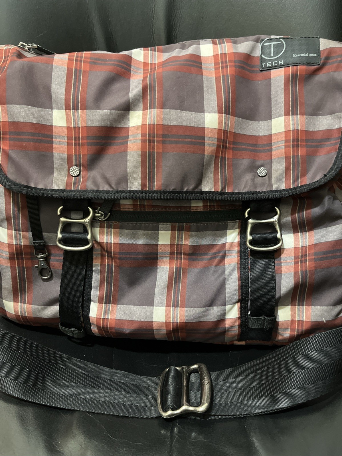 Tumi T-Tech Plaid Nylon Messenger Bag Laptop Bag – Rare!