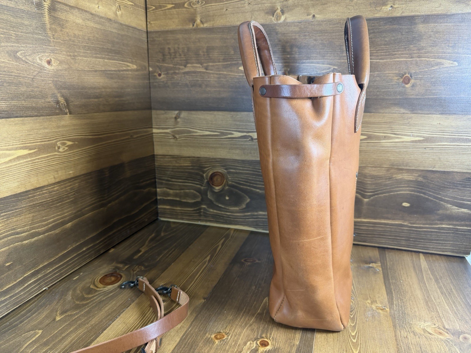 Saddleback Leather Satchel/Briefcase/Tote Open Concept Bag W/Removable Strap