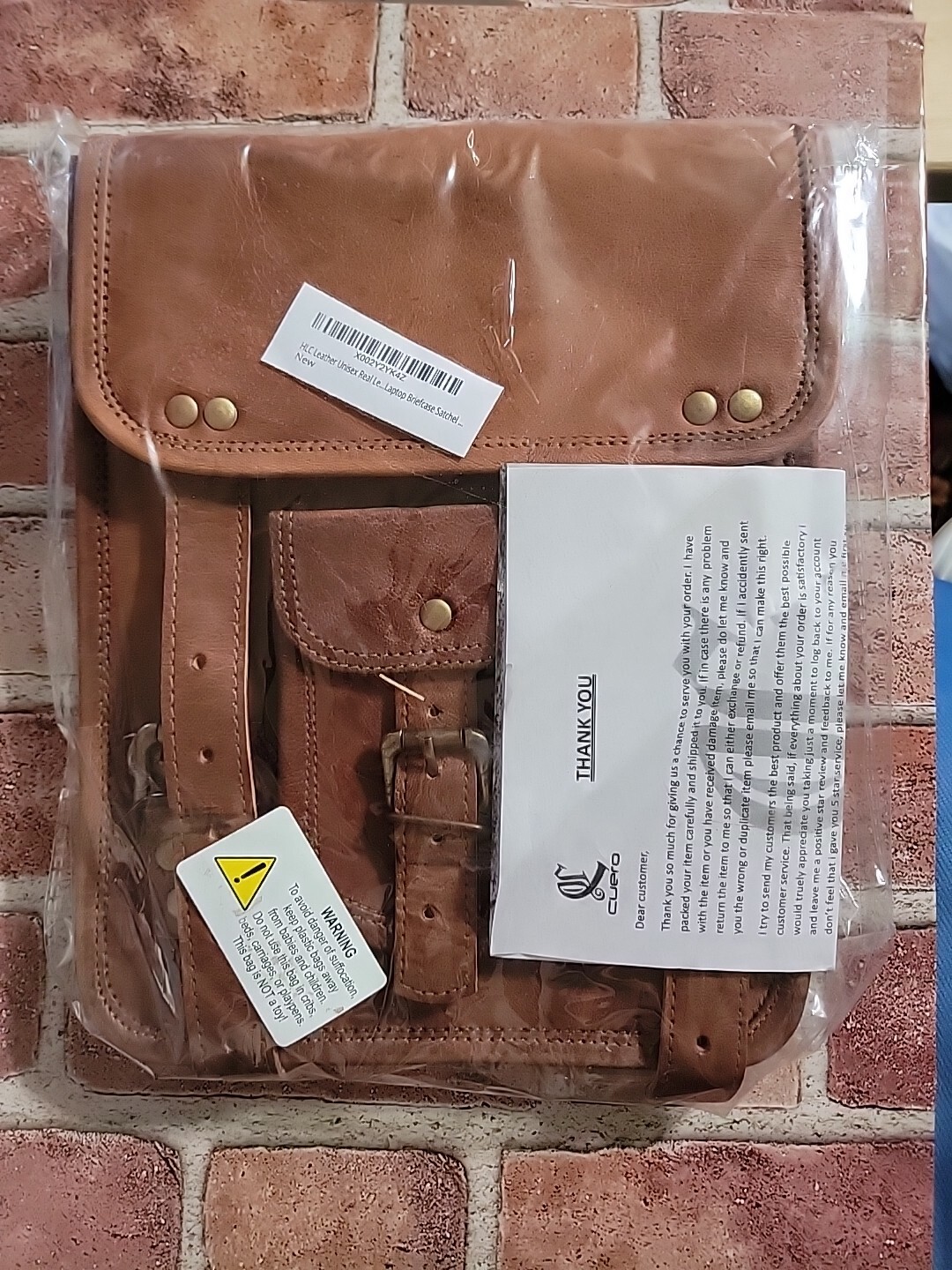 Handmade Men’s Vintage Leather Satchel Laptop Bag. Handmade By Cuero. New!!!