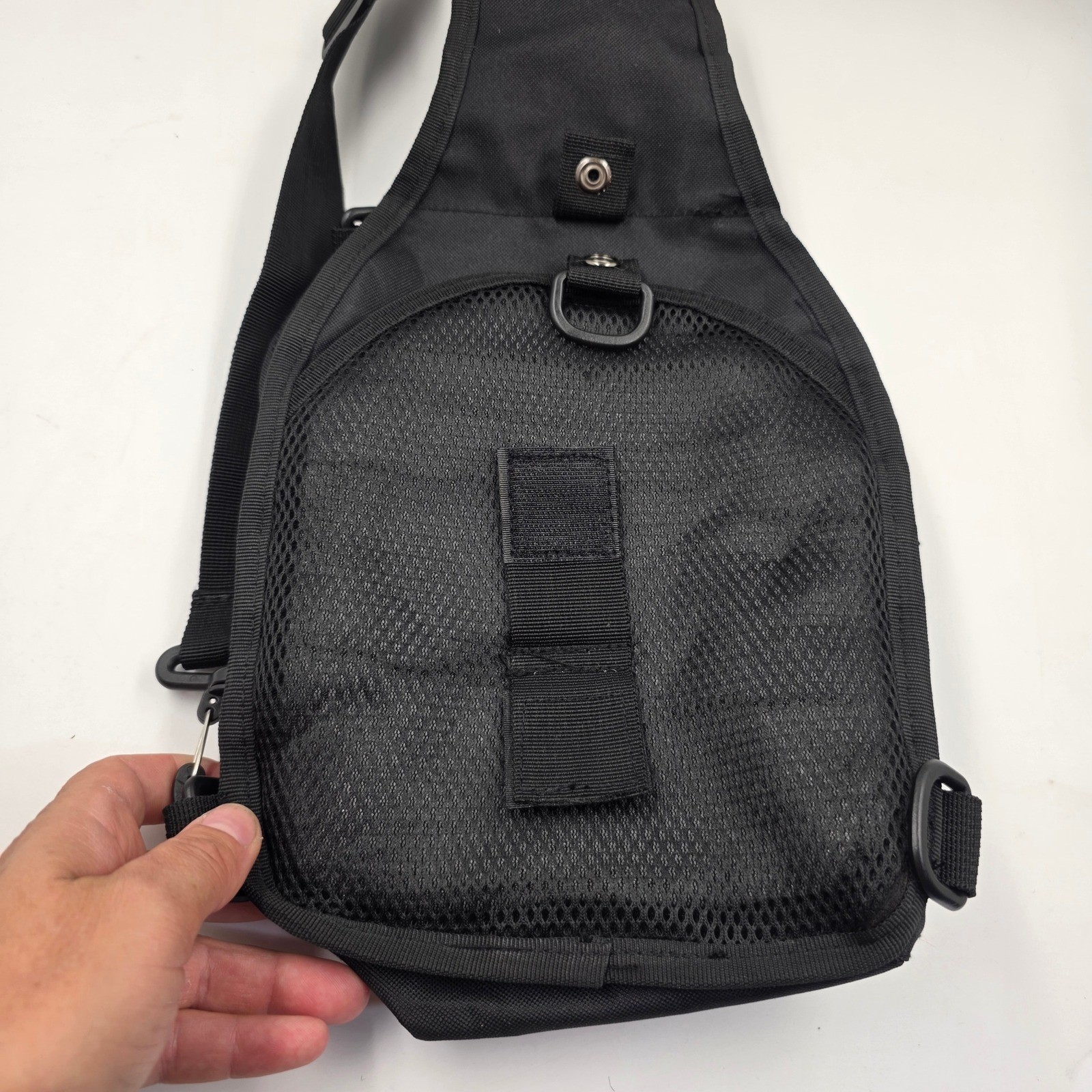 Black Tactical Sling Bag MOLLE Messenger Shoulder Pack Utility EDC Gear
