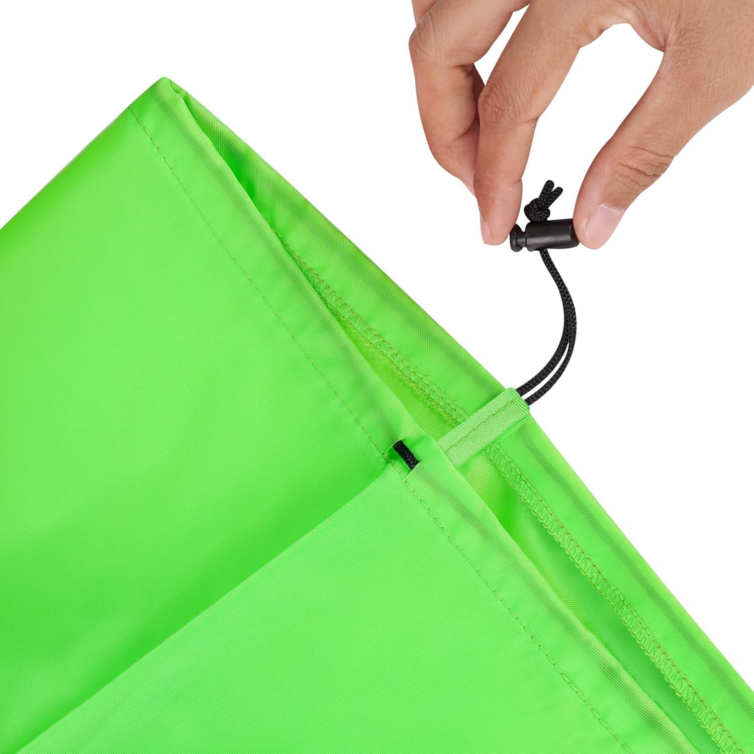 Drawstring Bag with Toggle – Nylon Cinch and Ditty Pouch () 7 x 9 Inch Green