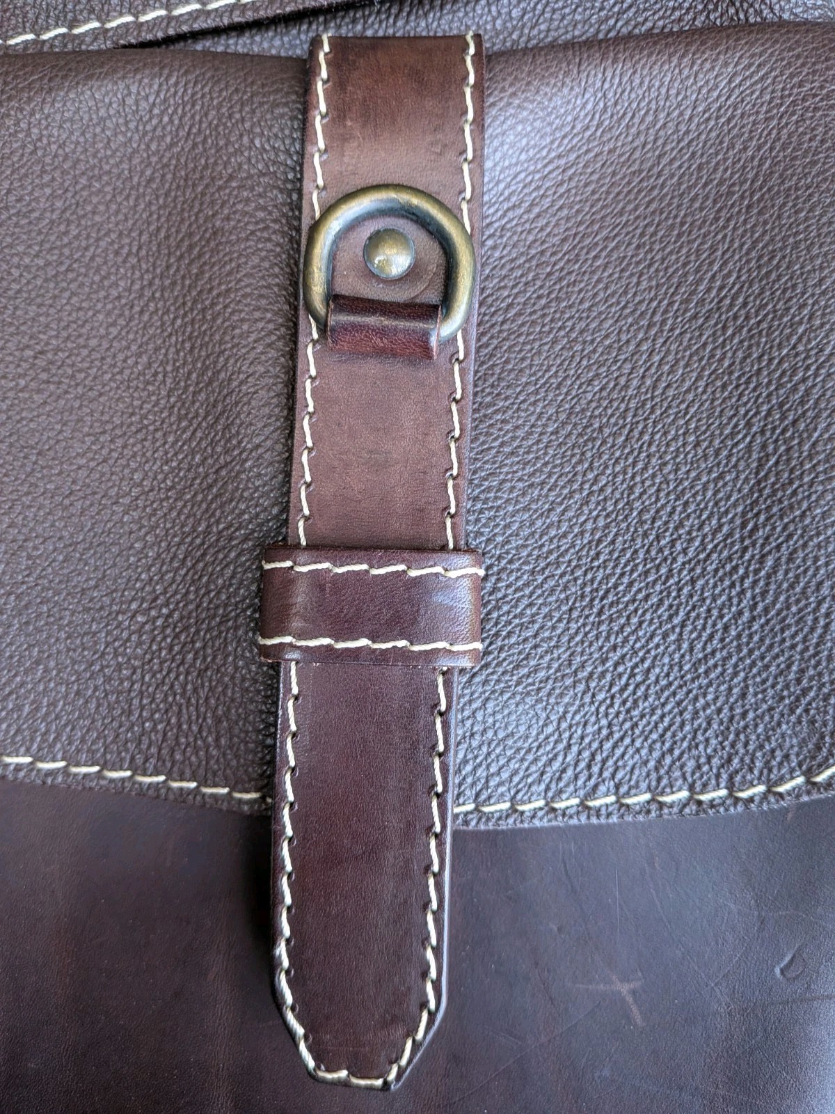 Claudia Firenze Italian Leather Crossbody Messenger Bag Brown Buckle Boho Travel