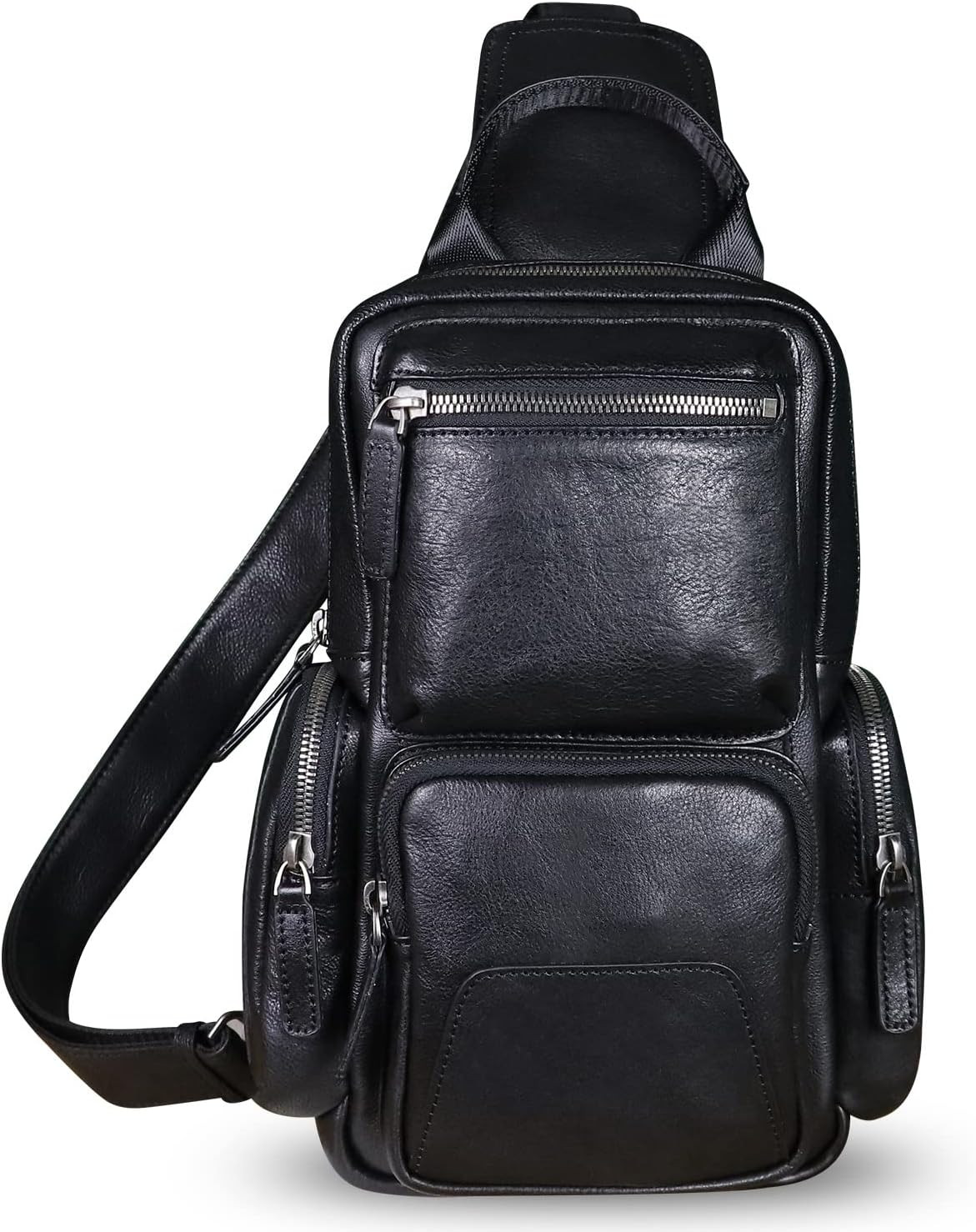 Genuine Leather Sling Bag Crossbody Casual Hiking Daypack Vintage Handmade Chest
