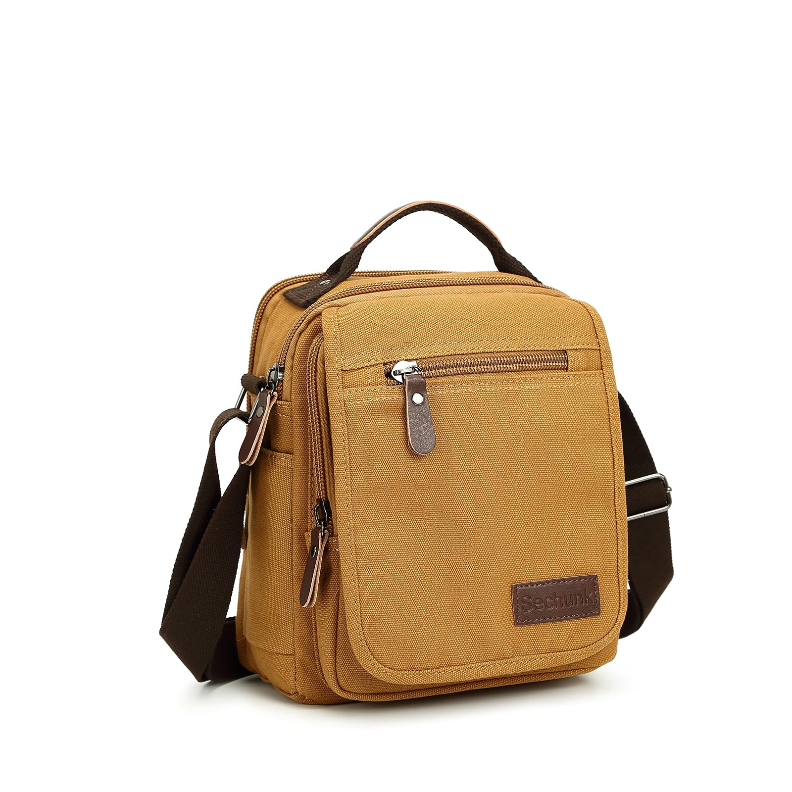 Small Canvas Messenger Bag For Men Ipad Outdoor Leisure (yellow)