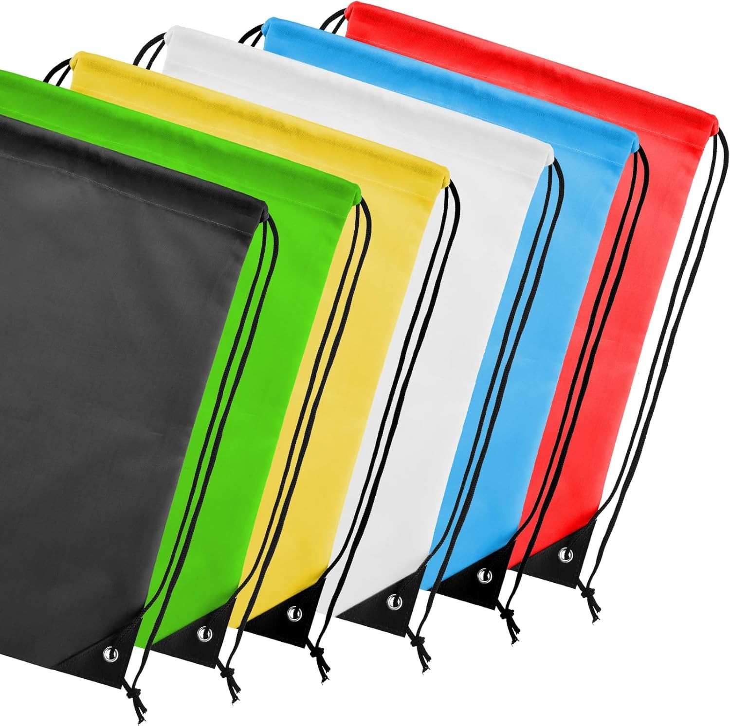 6Pcs Drawstring Backpacks Bulk String Bag Cinch Sack Pack Storage Multicolor