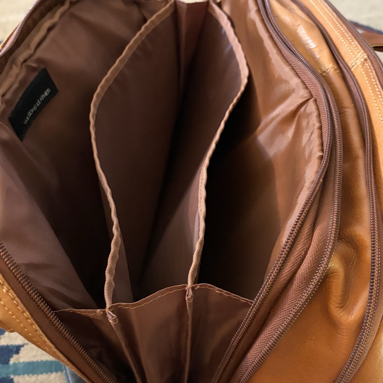 Wilson Leather Brown Soft Shell Briefcase 13x 17 Satchel Messenger Bag Tote