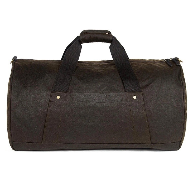 New Mens Barbour Explorer Olive Waxed Duffle Gym Travel Bag