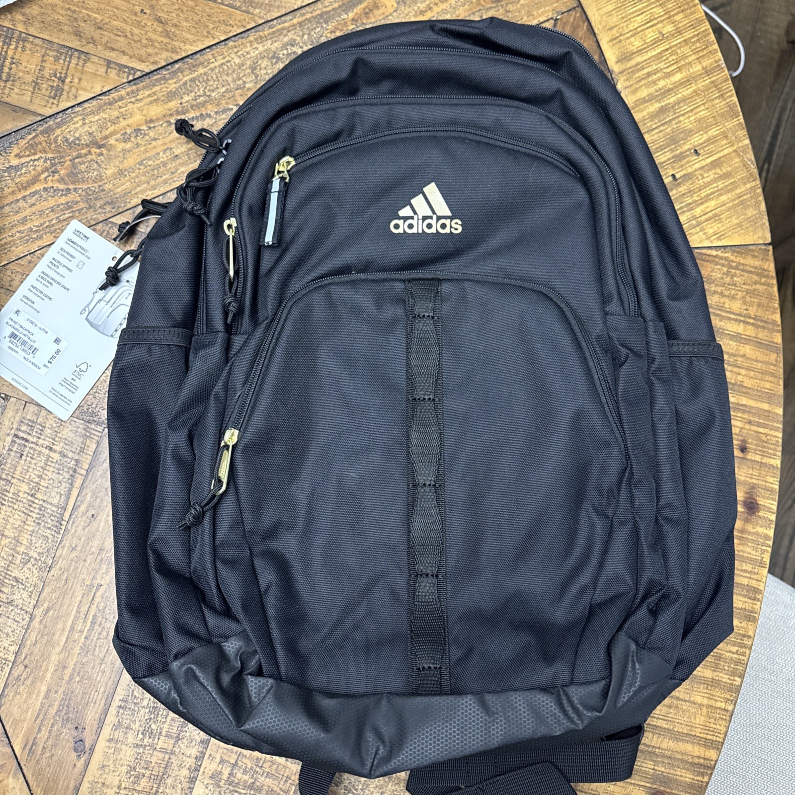 Adidas PRIME 7 BACKPACK Black & Gold Metallic