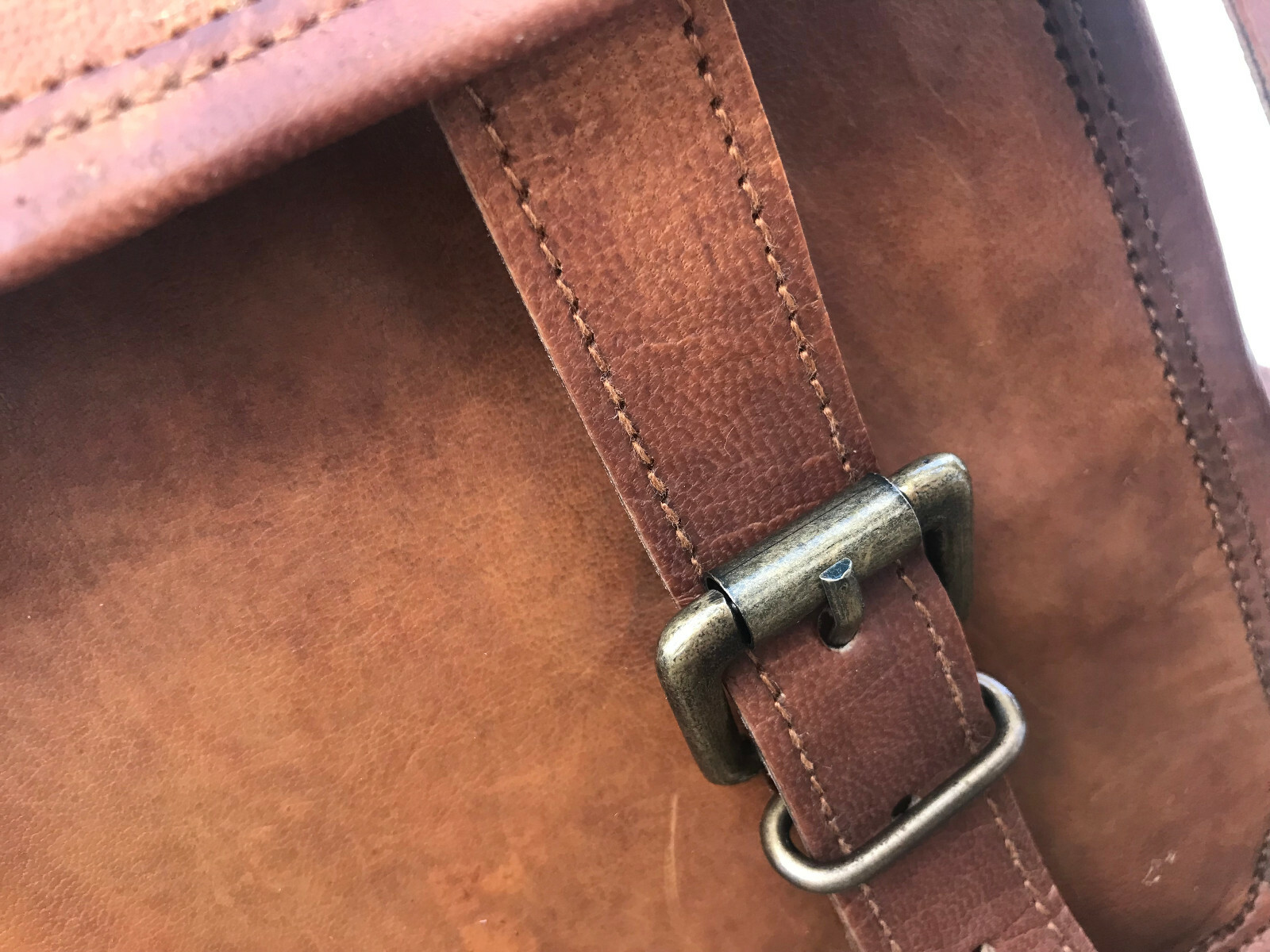 Vintage Camel Leather Men’s Case Shoulder Bag Messenger Documents Laptop Case