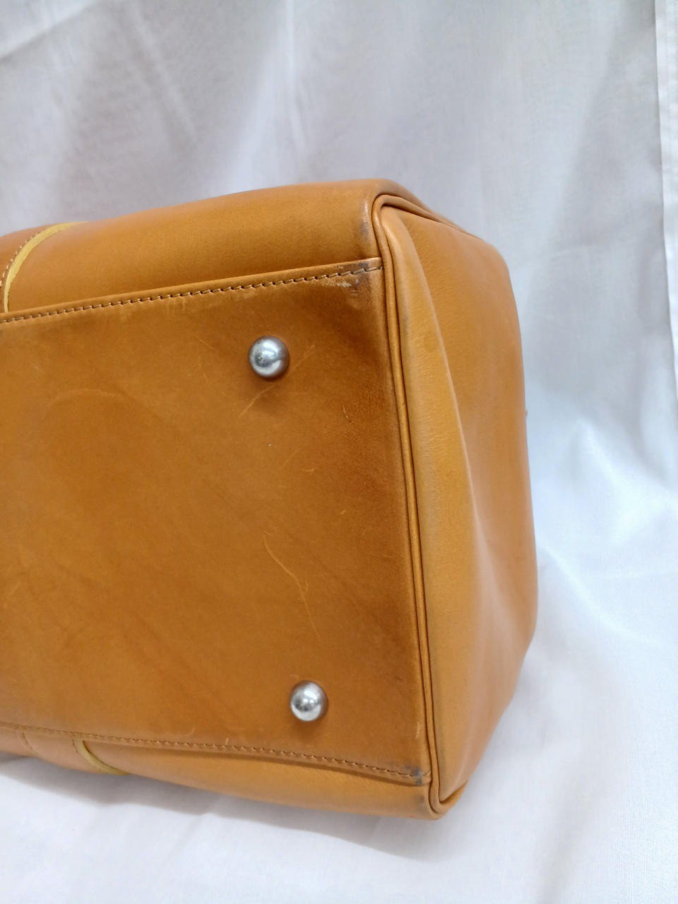 PORTER TAND Boston bag Camel Brown Leather Men Duffle bag Large capacity