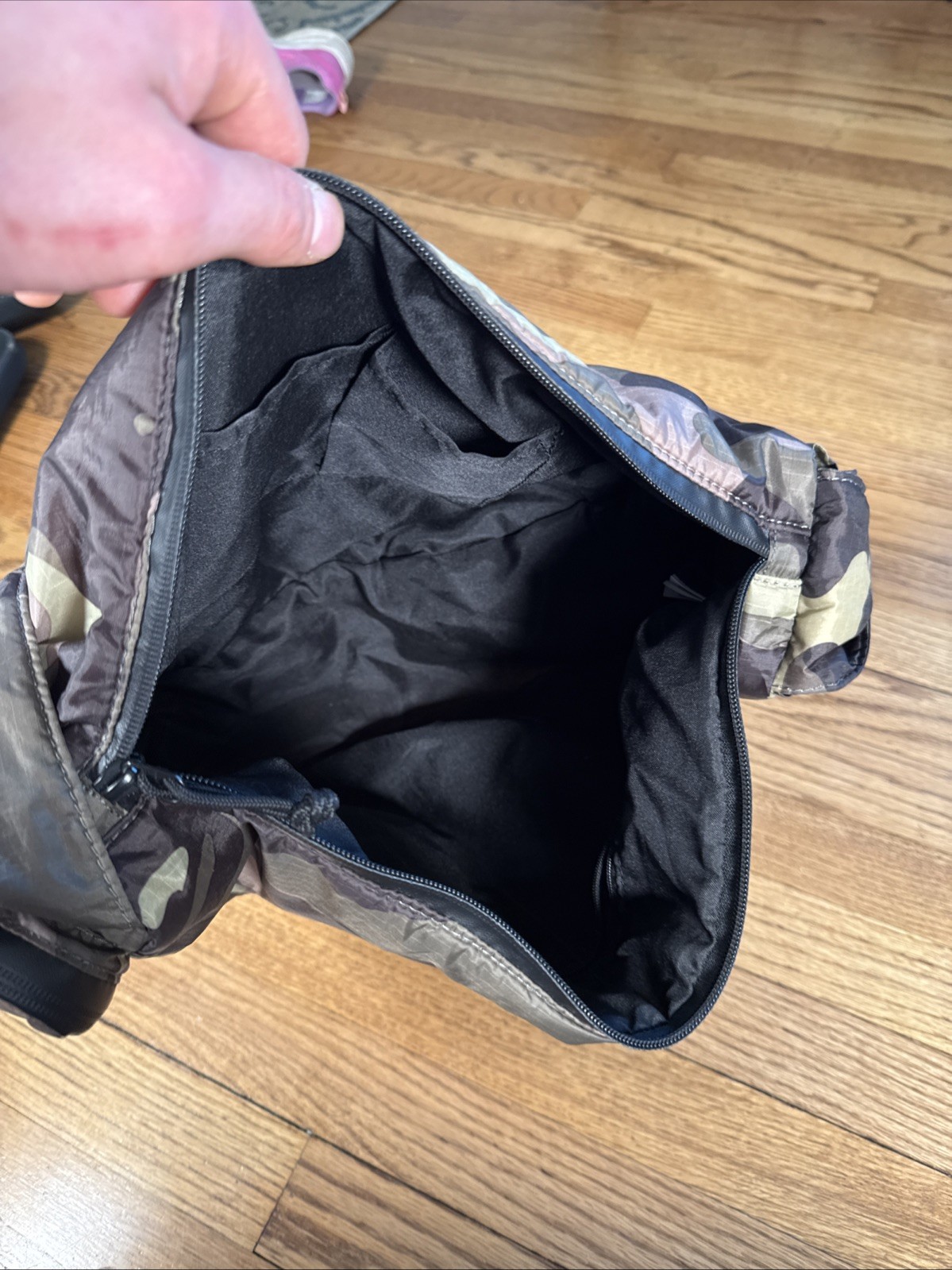 SuperDry Sling Messenger Bag Camouflage Gray Camo Medium Size