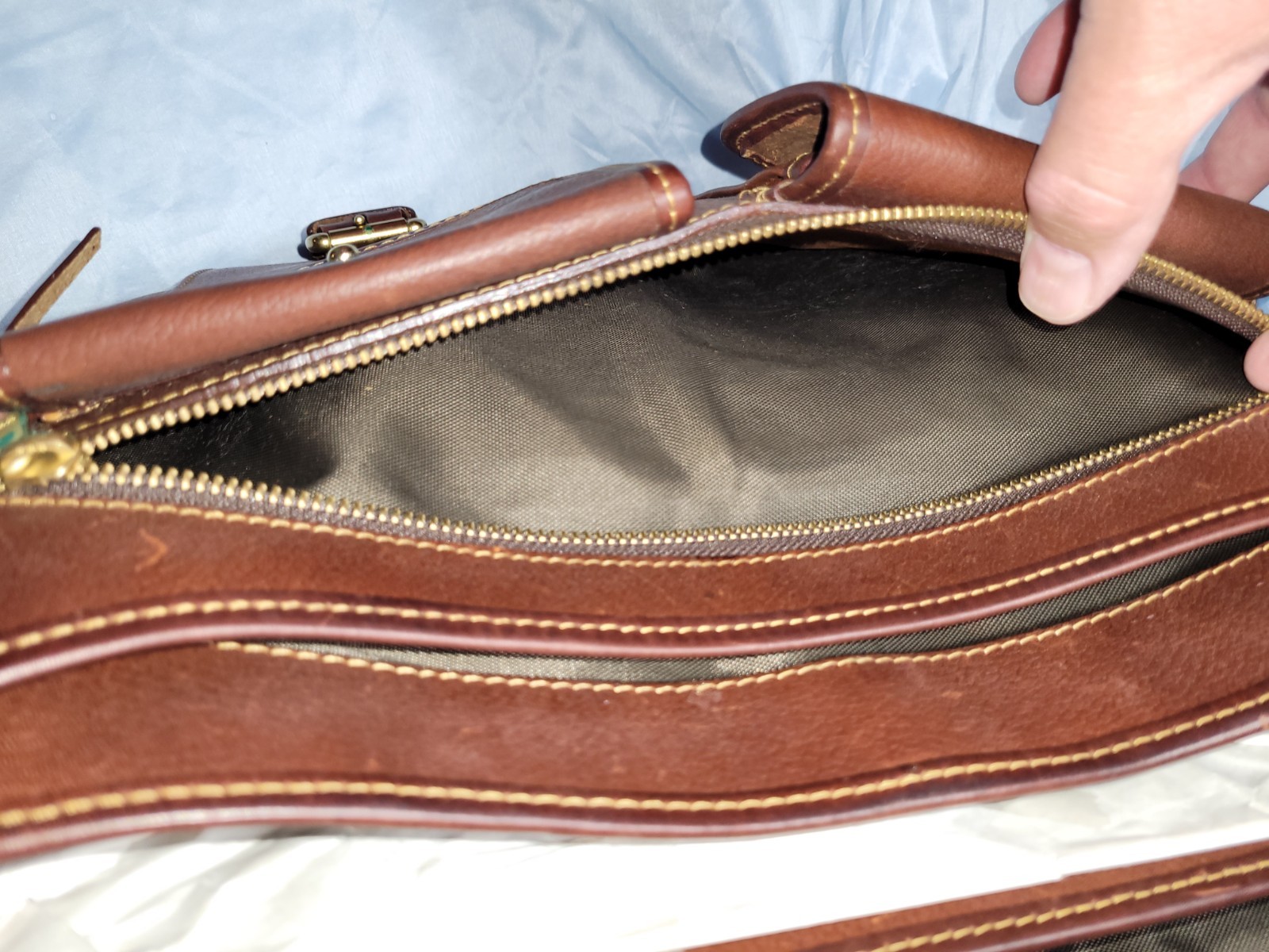 Orvis Leather Briefcase / saddle bag