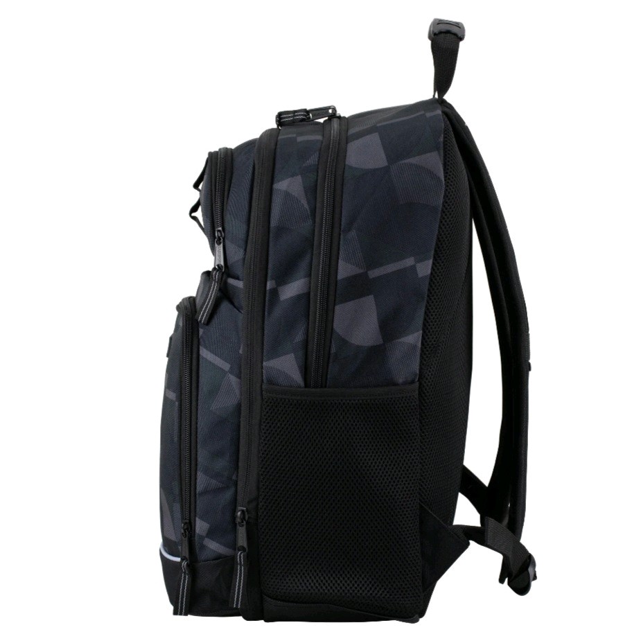 Eastsport Unisex Pro 19″ Backpack Expandable Recycled Studio Geo Black Gray