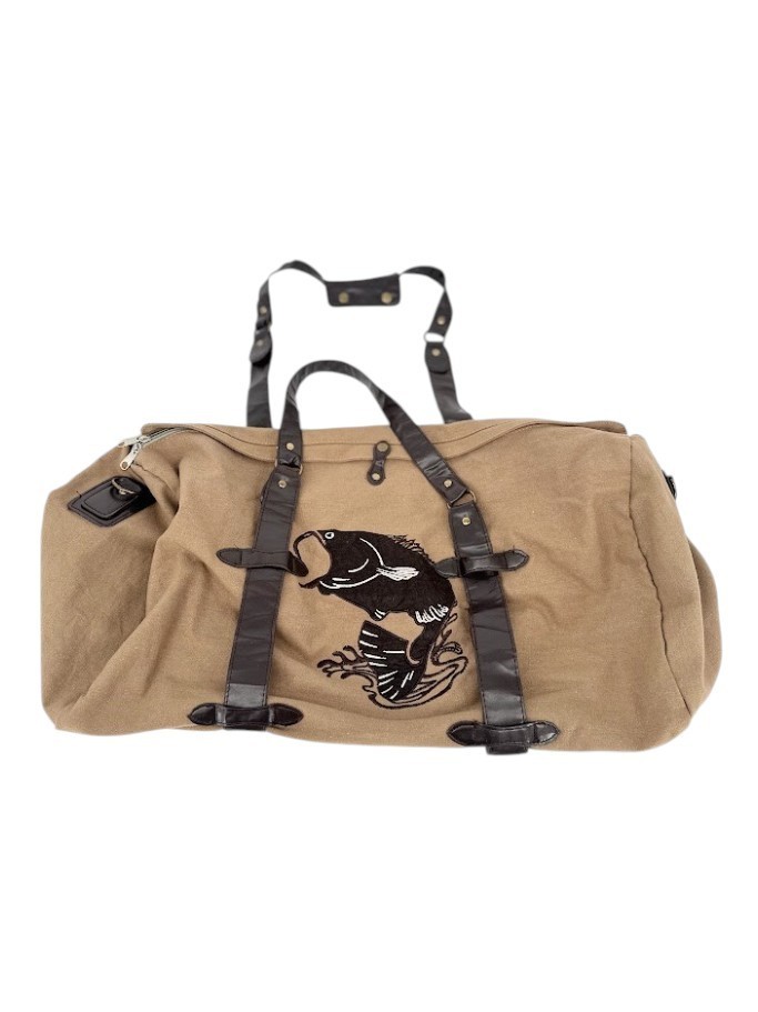 Canvas Tan Cotton Twill Duffle Bag Fish Fishing Outdoor Camping Hunting Travel