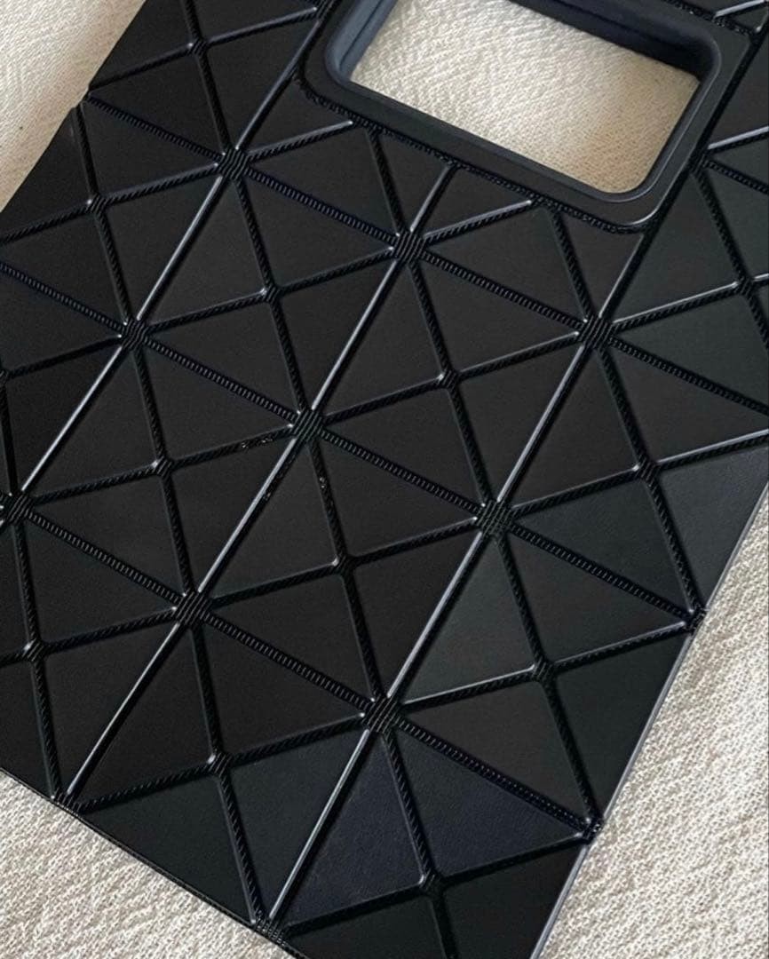 BAOBAO Issey Miyake Flat Handbag Black 28cm x 23cm Japan
